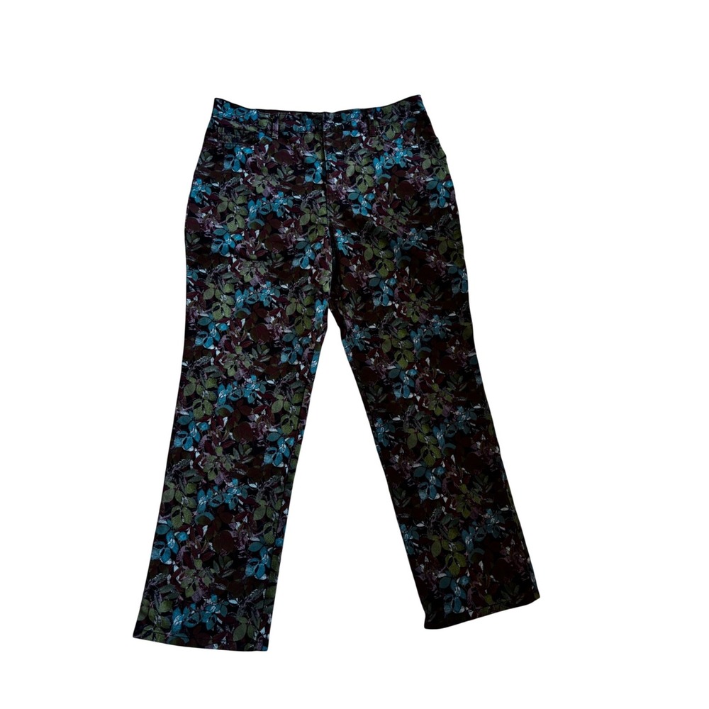Gloria Vanderbilt 16S Floral Pants Multi Color Straight Leg jeans